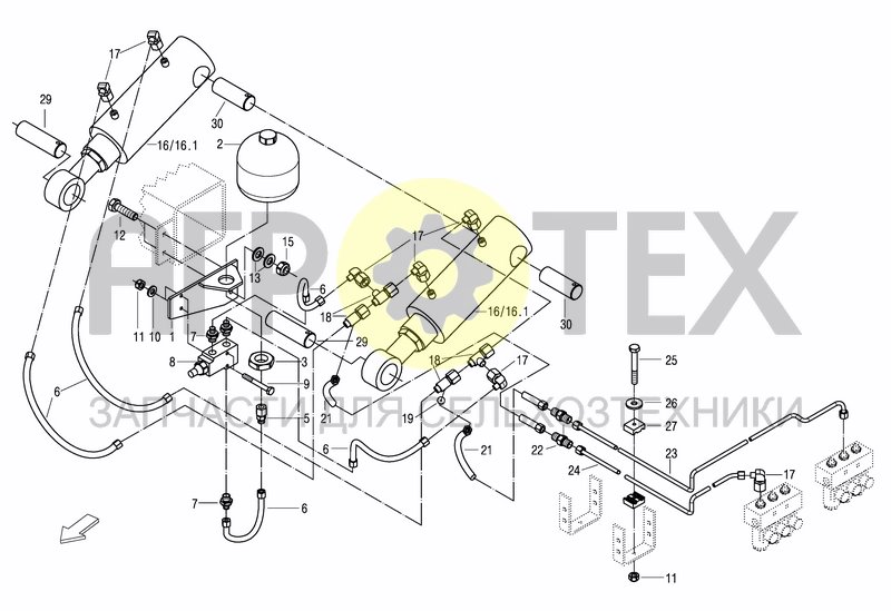 Чертеж HYDR. INSTALATION DRAWBAR