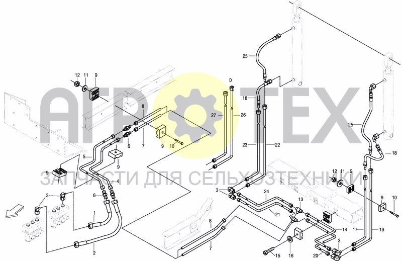 Чертеж HYDR. INSTALATION REAR GATE