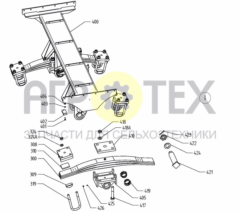 Чертеж BPW TANDEM AXLE UNIT, -A 2014; -0110