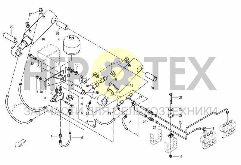 Чертеж HYDR. INSTALATION DRAWBAR