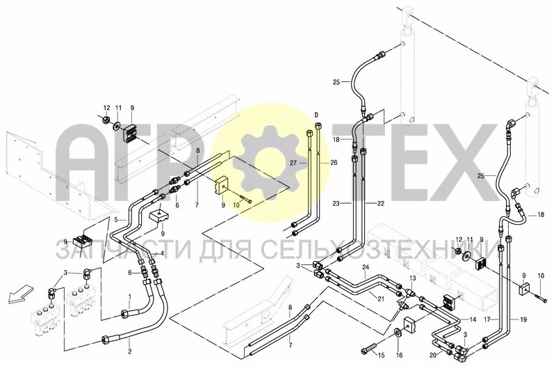 Чертеж HYDR. INSTALATION REAR GATE