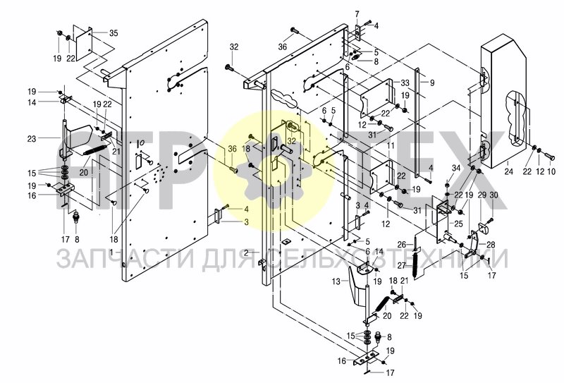 Чертеж METERING ROLLER STRUCTURE-SIDE PANELS