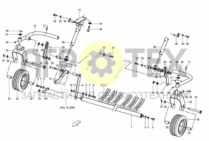 Чертеж PICK-UP 1.9 ROLLER AND GUIDE PLATE