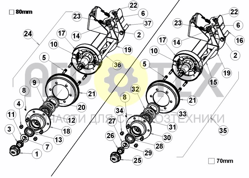 Чертеж BRAKE AXLE