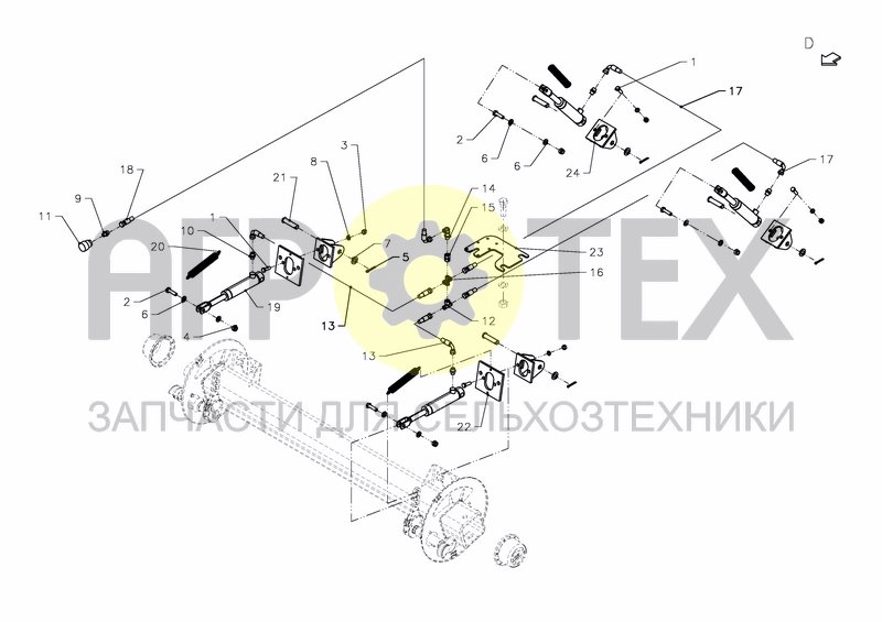 Чертеж HYDRAULIC BRAKE TANDEM AXLE OPTION