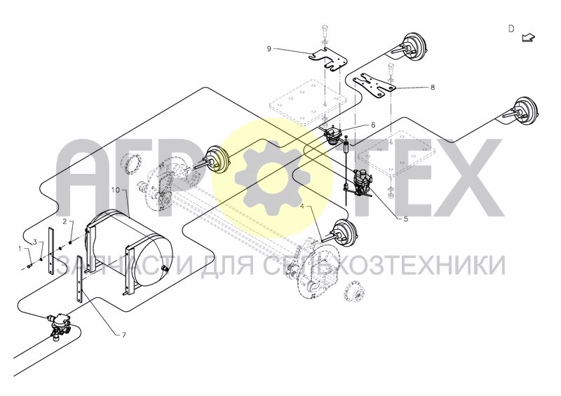 Чертеж PNEUMATIC BRAKE DEVICE OPTION