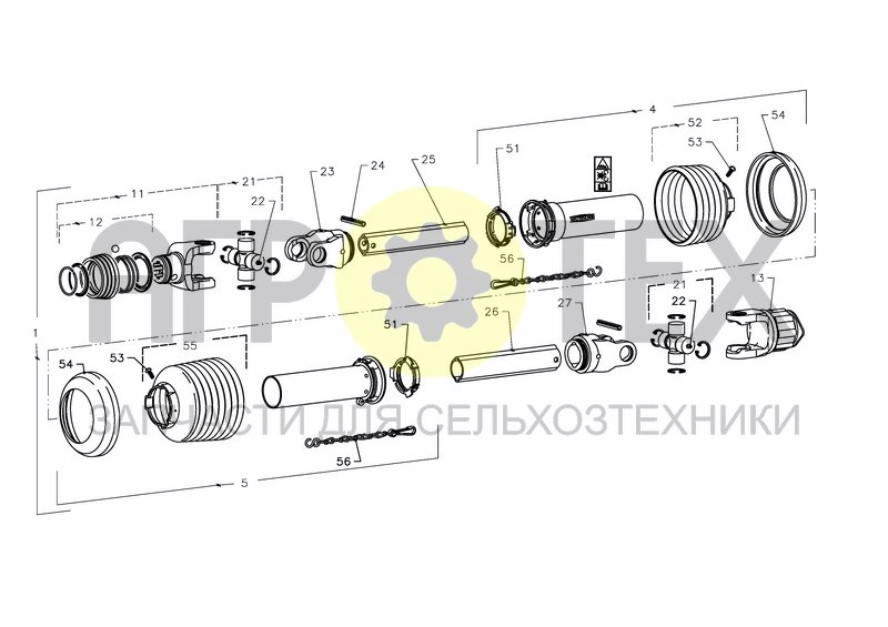 Чертеж PTO SHAFT