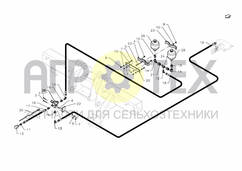 Чертеж EMERGENCY BRAKE OPTION