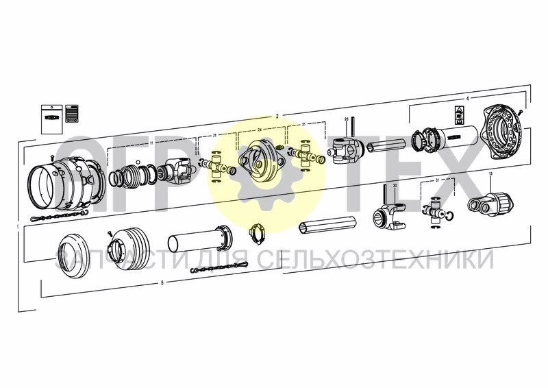 Чертеж PTO DRIVE SHAFT