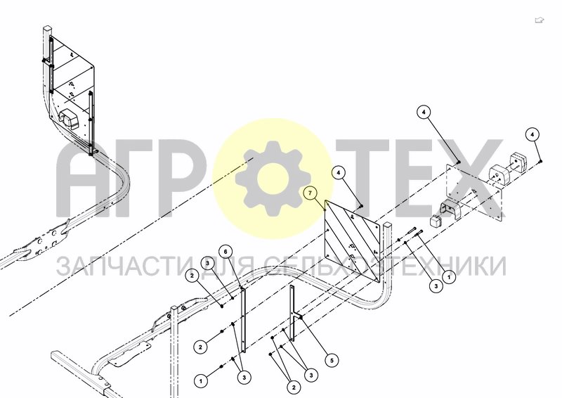 Чертеж WARNING PANEL REAR WITH LIGHTING