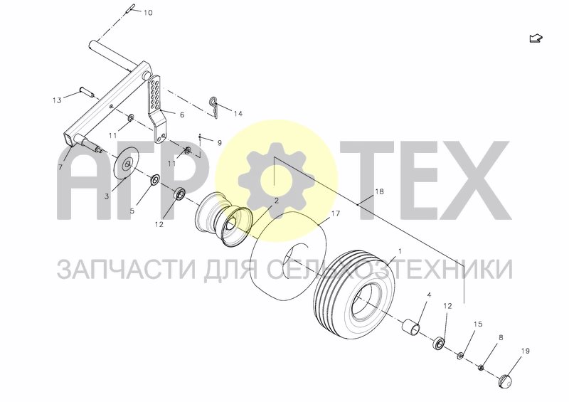 Чертеж GAUGE WHEEL, PICK-UP (WPU)