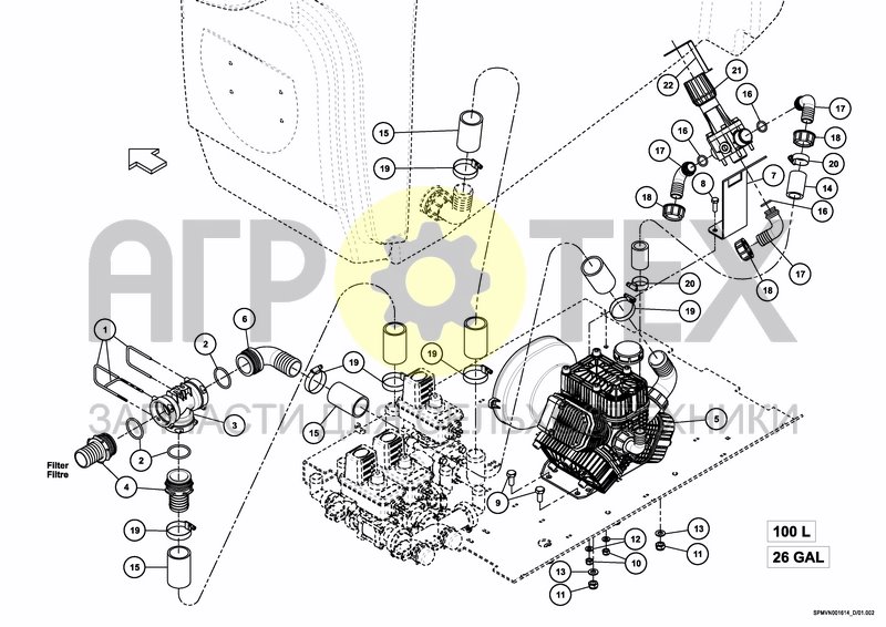 Чертеж PUMPSET 100 L / 26 GAL
