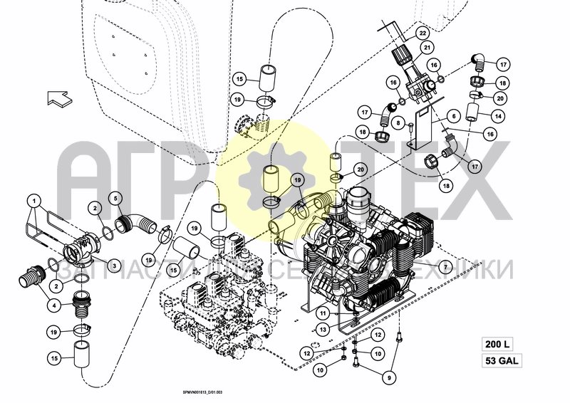 Чертеж PUMPSET 200 L / 53 GAL