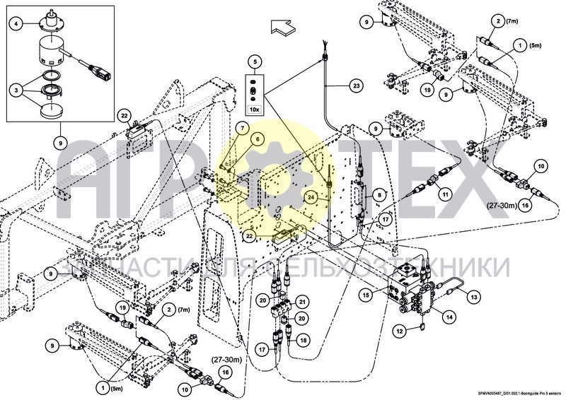 Чертеж BOOM GUIDE PRO 5 SENSORS