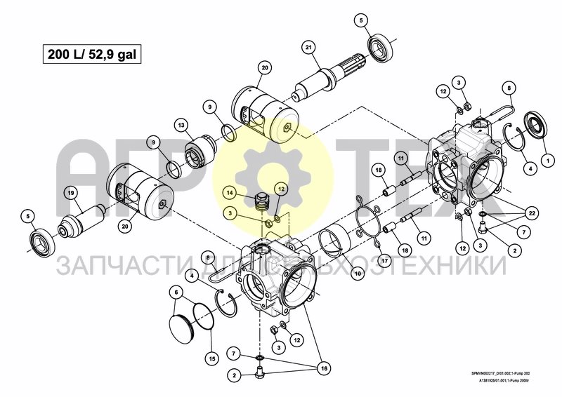 Чертеж PUMPSET 200 L