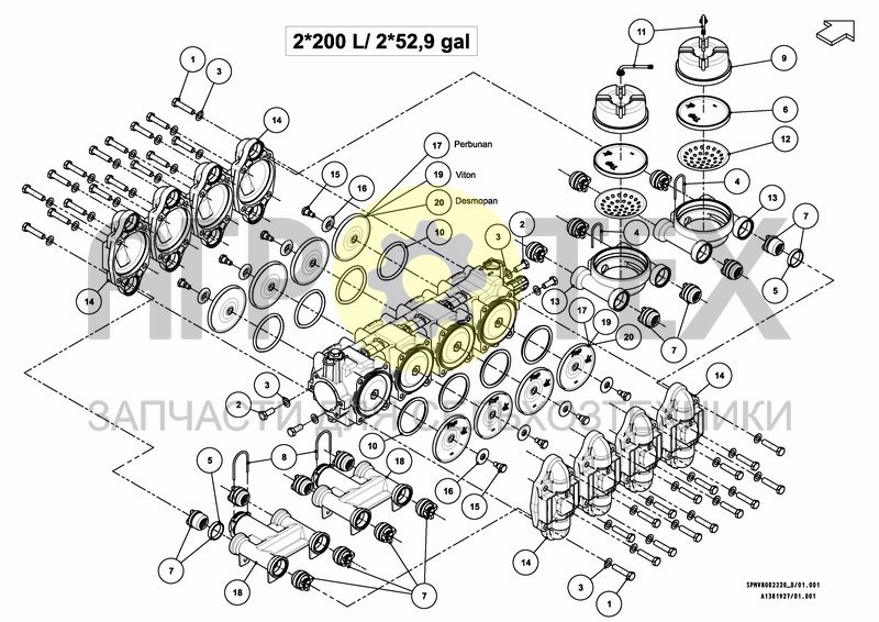 Чертеж PUMPSET 2*200 L