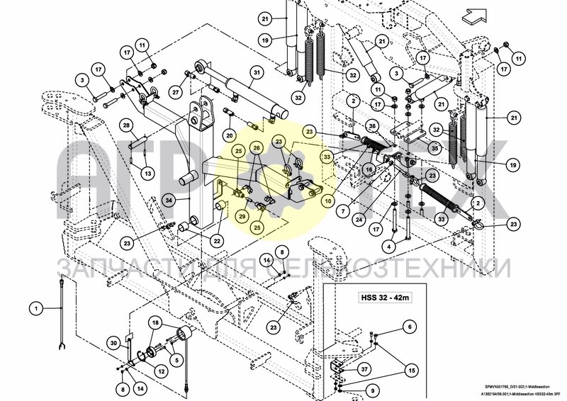 LIFTFRAME+MIDDLESECTION HSS 32---40m (3PF) (№13 на схеме)