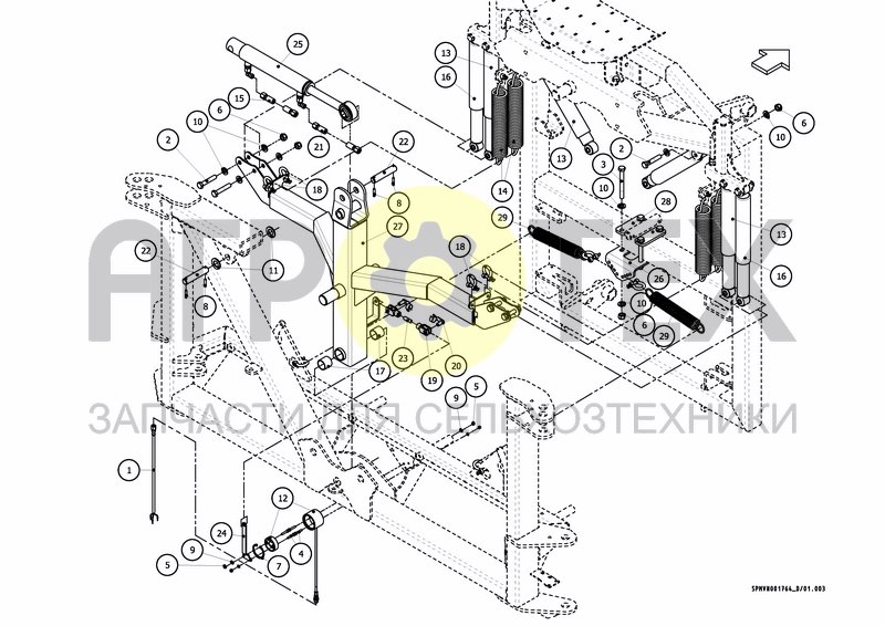 LIFTFRAME+MIDDLESECTION HSA 21/24m [2PF] (№8 на схеме)