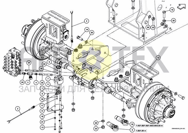 Чертеж ADJUSTABLE AXLE STEERING