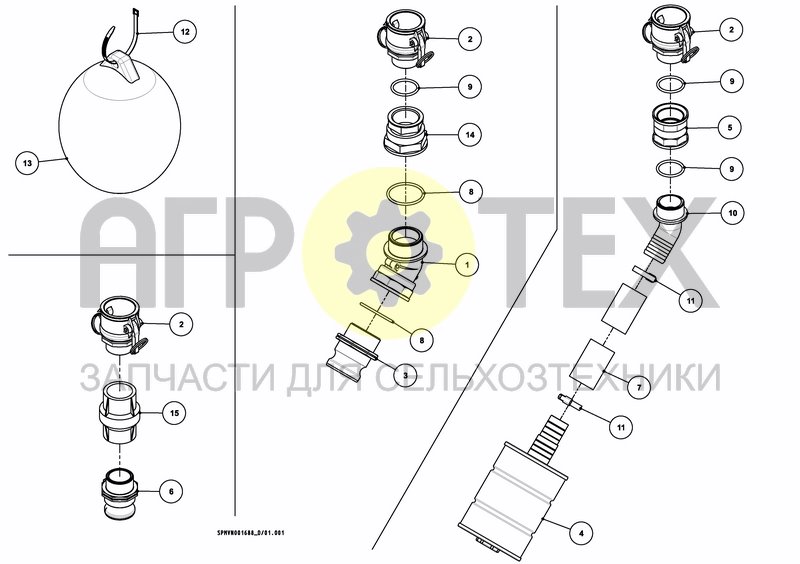 Чертеж BUOY /SUCTION HOSE /ADAPTER /NON-RETURN VALVE SET