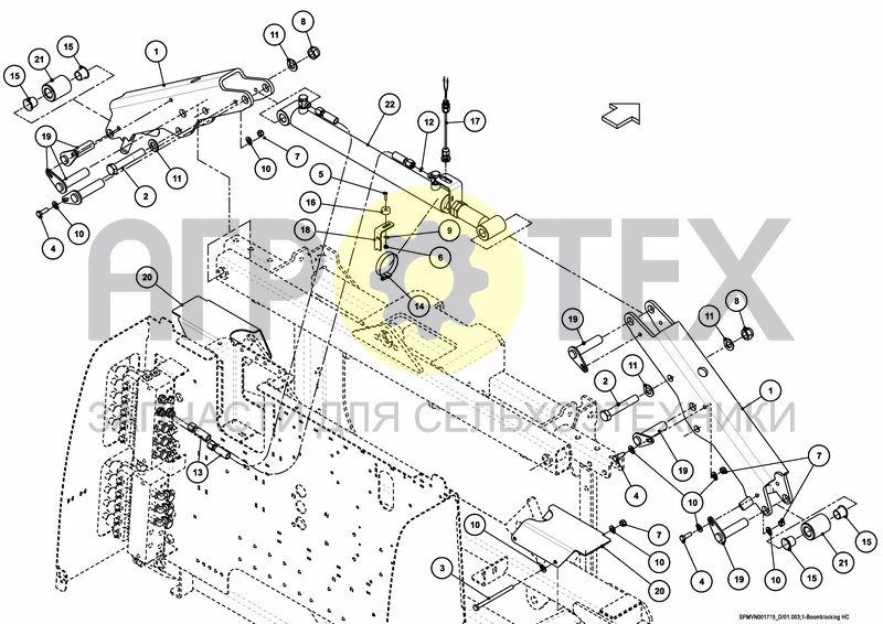 Чертеж BOOMBLOCKING SET ELECTRIC/ HYDRAULIC 18---21M