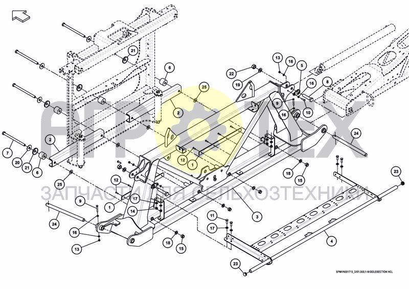 Чертеж MIDDLESECTION HC 18---21M