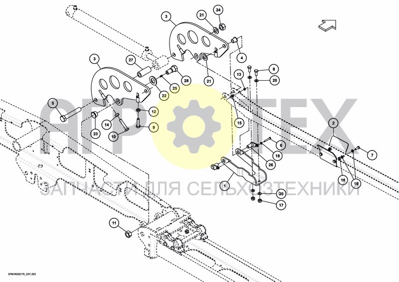 Чертеж SPRAYBOOM HOSA 12M