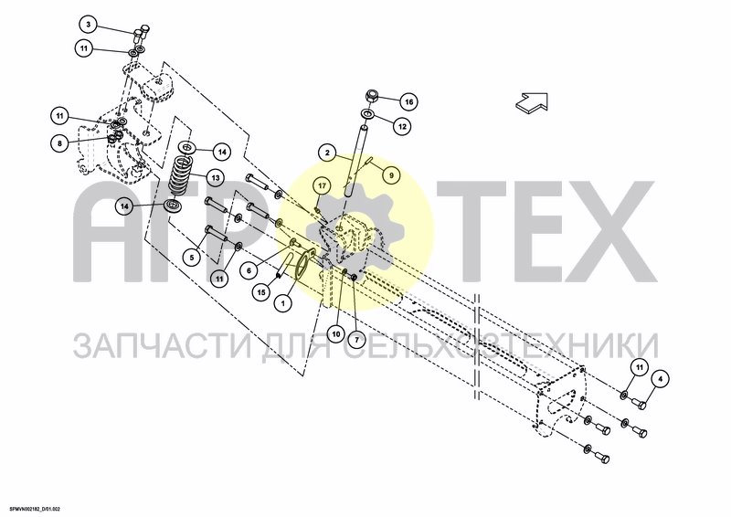 Чертеж SPRAYBOOM HOSA 15M