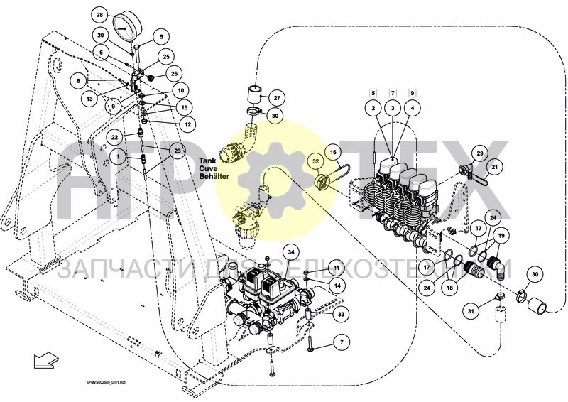 Чертеж CONTROL SYSTEM FMC 5/7/9 OIL CIRCUIT NORMAL