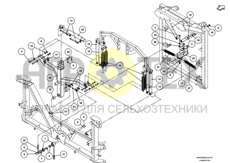 LIFTFRAME+MIDDLESECTION HSA/HSS 27---30m [2PF] (№8 на схеме)