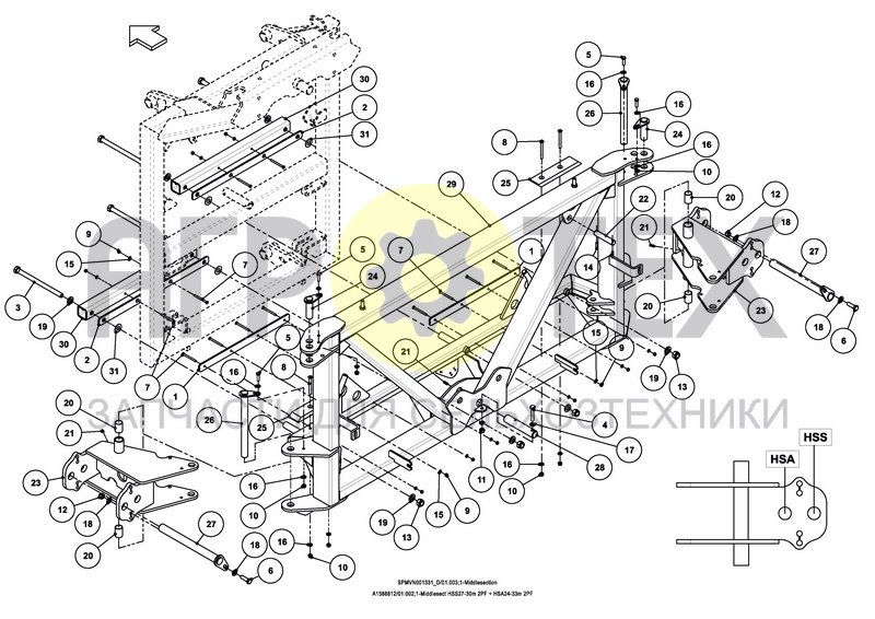 Чертеж LIFTFRAME+MIDDLESECTION HSA/HSS 27---30m [2PF]