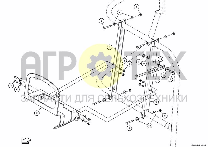 Чертеж SUCTION HOSE FRAME