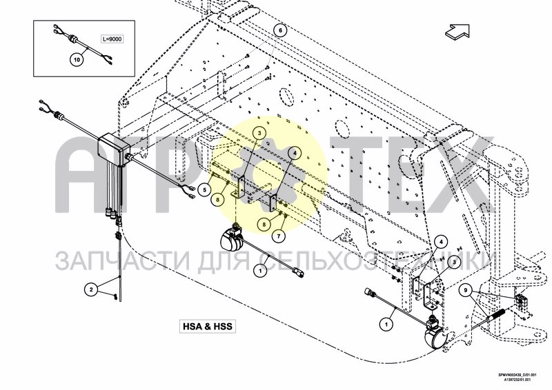 Чертеж LIGHTING SET SPRAYBOOM