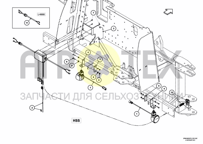 Чертеж LIGHTING SET SPRAYBOOM