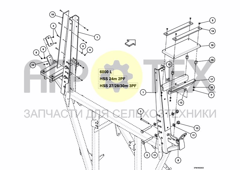 Чертеж BOOM SUPPORT HSS 24m [2PF]