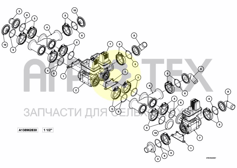 Чертеж VALVESET 2*200/250 L, CONNECTED iXclean