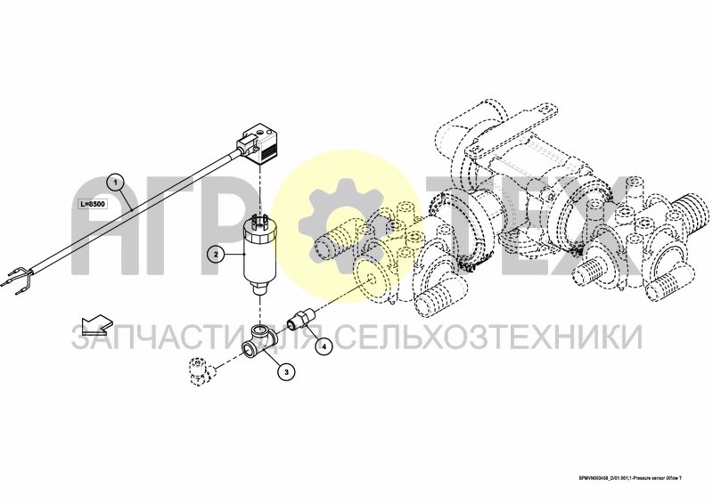 Чертеж IXFLOW AIR PRESSURE SENSOR