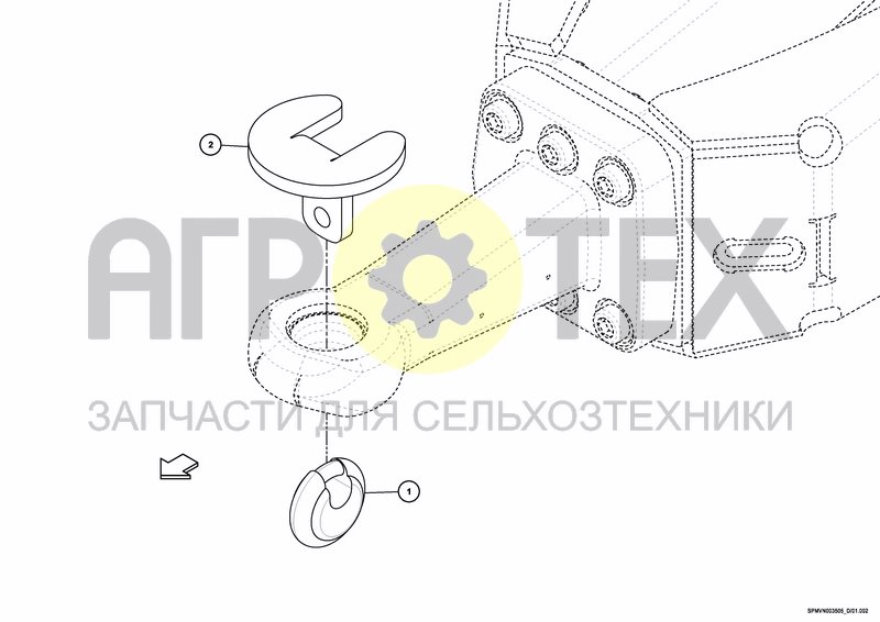 Чертеж LOCK DRAWBAR EYE ?40-50