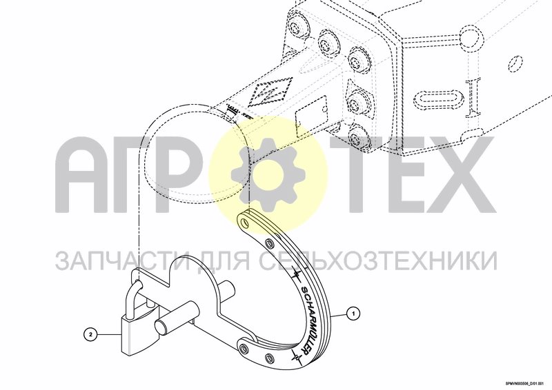 Чертеж LOCK DRAWBAR EYE ?80