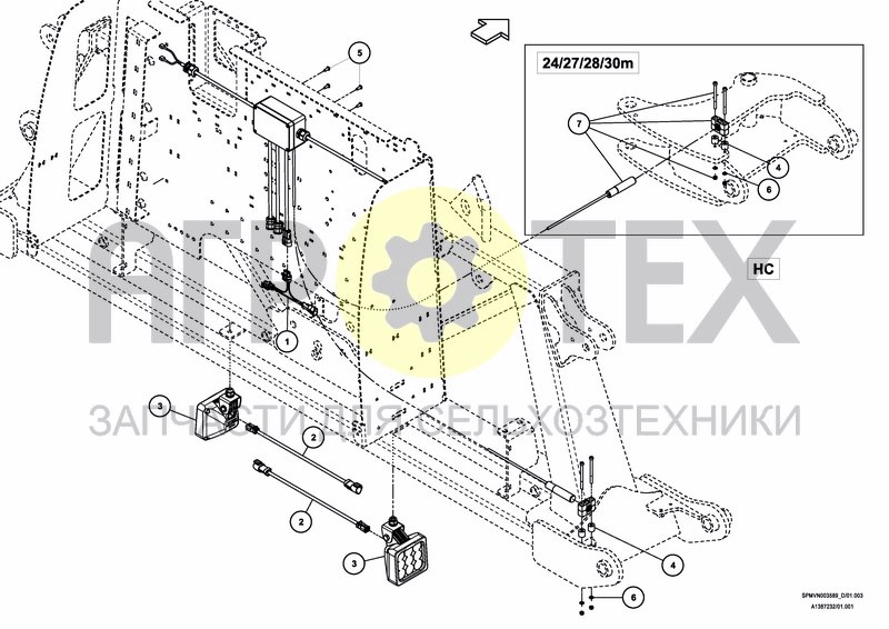 Чертеж LIGHTING SET SPRAYBOOM