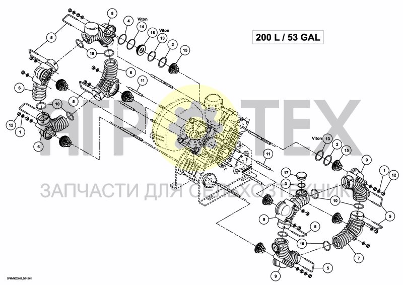 Чертеж PUMPSET 200 L / 53 GAL