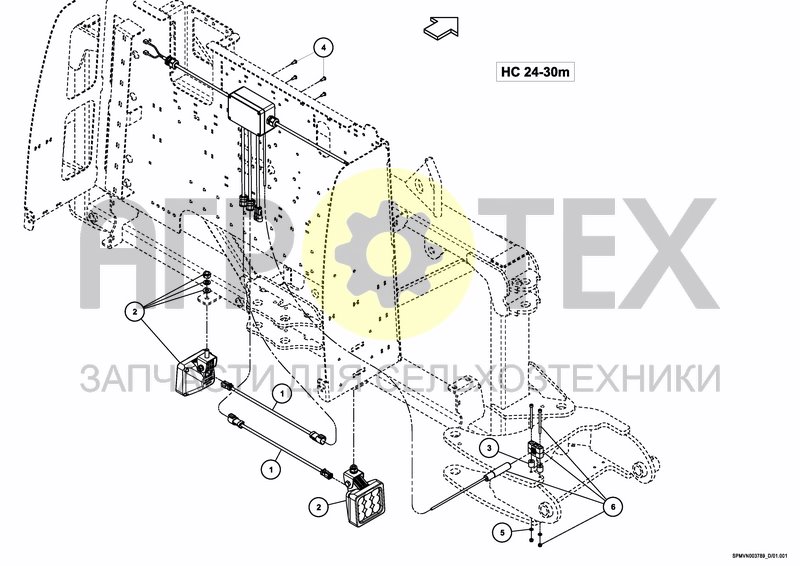 Чертеж LIGHTING SET SPRAYBOOM HC