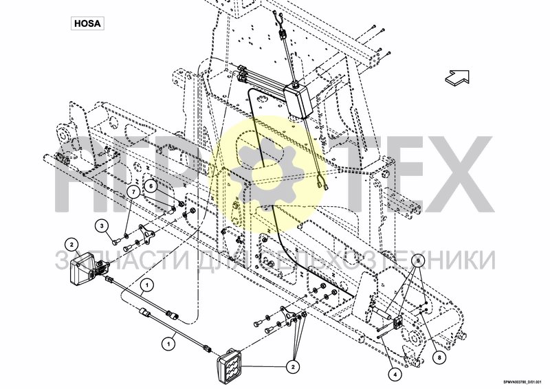 Чертеж LIGHTING SET SPRAYBOOM HOSA