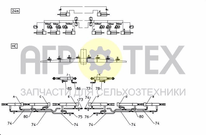 Чертеж SPRAYBOOM HC 18 --- 28 MTR.