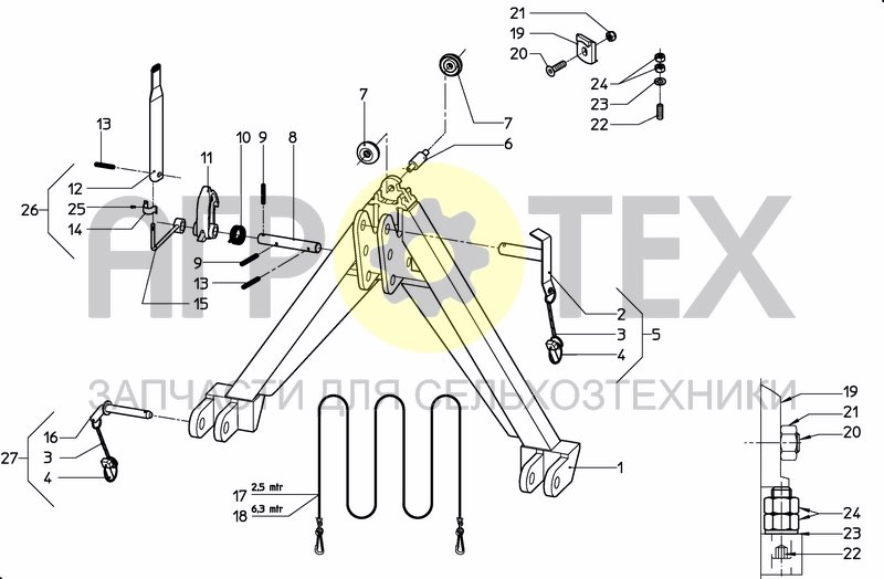 TRACTOR QUICKHITCH CAT 2S DELUXE (№13 на схеме)