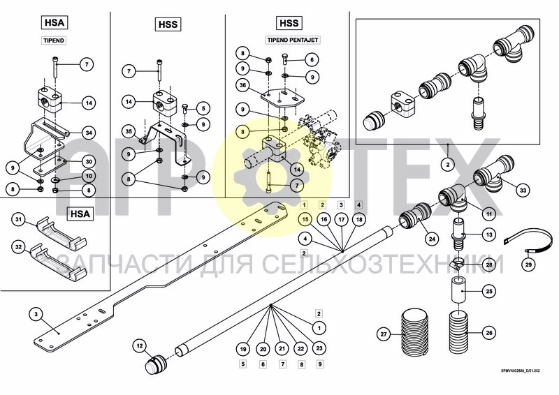 Чертеж SPRAYPARTS HSA/HSS