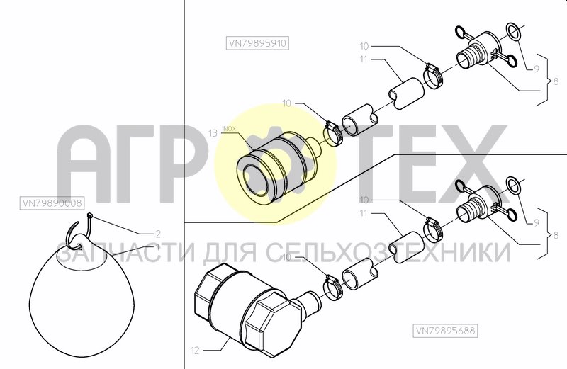 Чертеж BUOY / SUCTION HOSE 3"