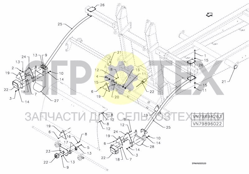 Чертеж LIGHTING SET (REAR)