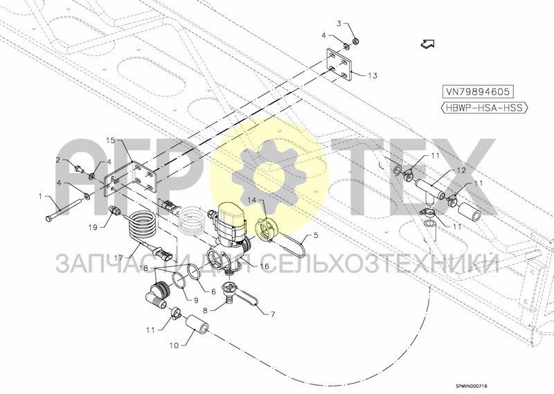 Чертеж VERGE NOZZLE HBWP/HSA/HSS ELECTRIC