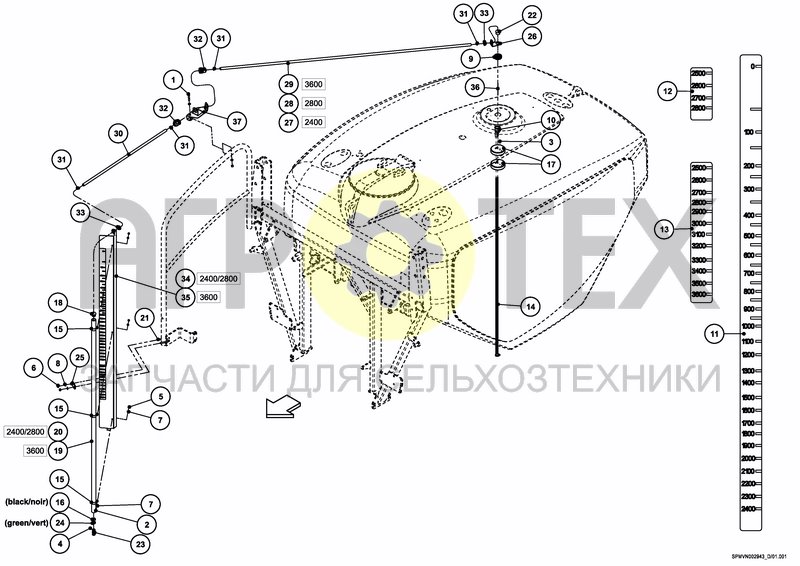 Чертеж MAIN TANK, LEVEL INDICATOR 2400/2800/3600